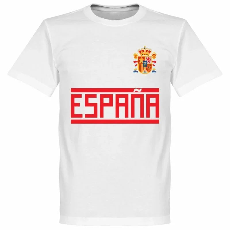 Spain 2020 Team Cotton Printed T-shirt for Men and Women Fashionable and Casual Football Enthusiast Summer T-shirt Unisex
