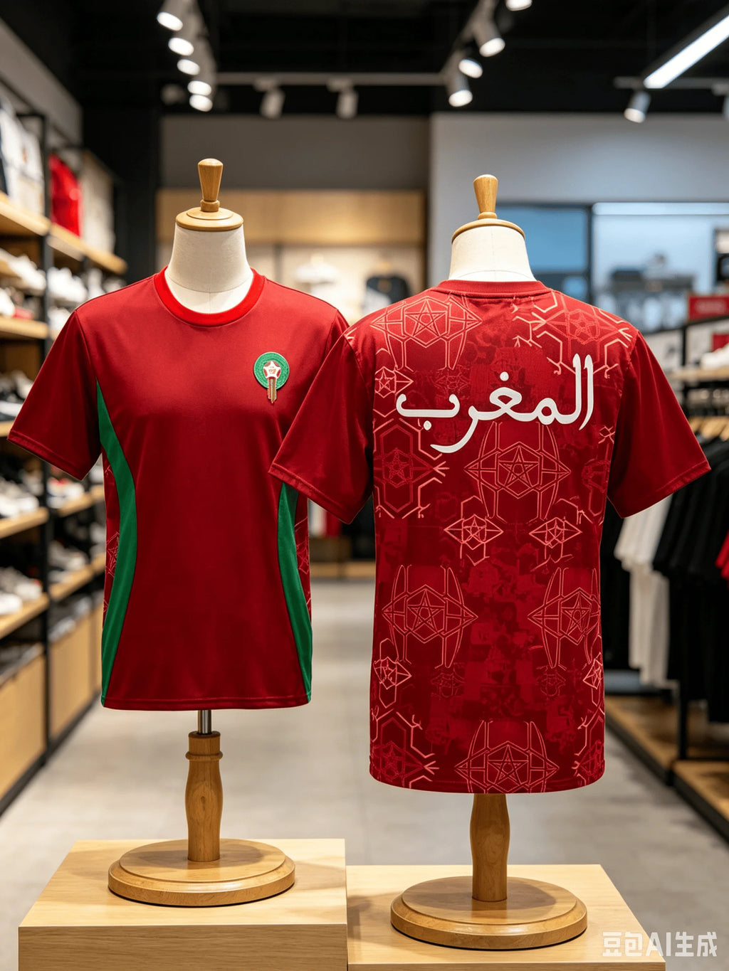 Morocco National Team 2026 Home Football Jersey - White Green Red Traditional Pattern Short Family Kids Tees Y2K Family Kids Tee