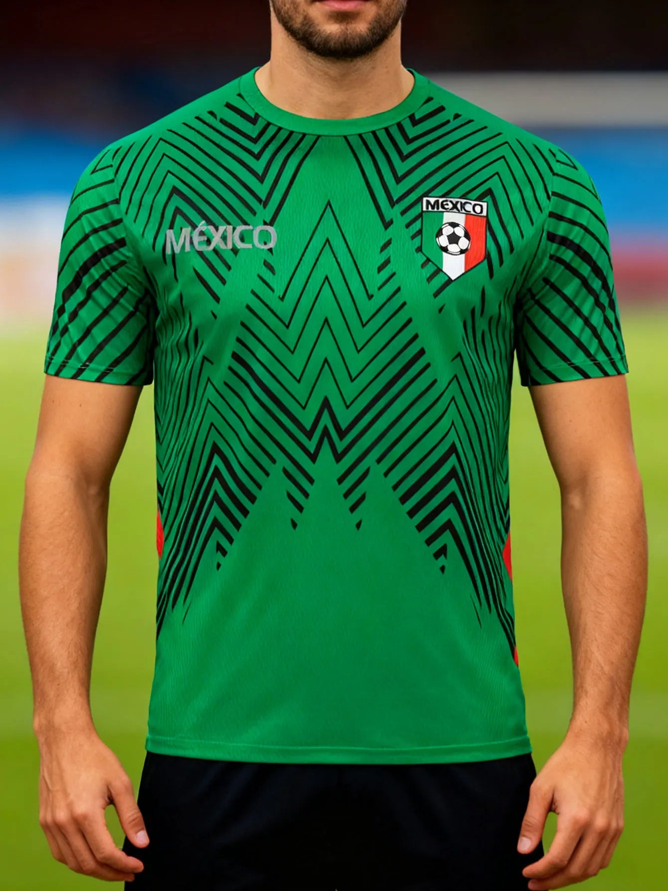 Men Mexico Football Jersey, Lightweight Breathable Soccer Shirt Mexican Fan Jersey for Sports & Casual Wear