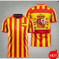 Men's maillot football T-shirts Summer Spanish jersey T-shirt Spanish Flag Outdoor sports T-shirt Breathable round neck T-shirts