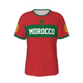 Men Morocco Football T-shirt 3D Print Flag Graphic Street Sports Short Sleeve T Shirts Summer Casual Loose Fashion Stripe Tees