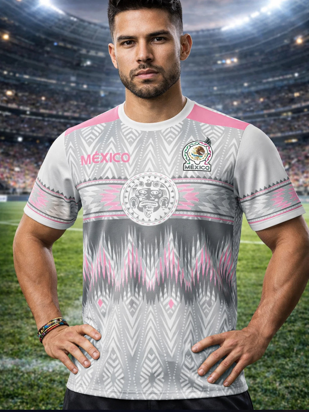 Mexico Soccer Jersey Men, Breathable Football Shirt Short Sleeve Mexican National Team Style Fan Jersey
