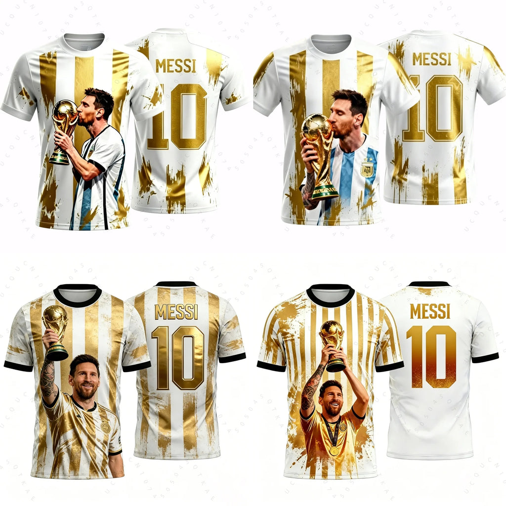 2026 Messi No. 10 Championship Football Jersey Argentina Football Fan Gifts Sports Men T-Shirt Children Clothing Tees Y2k Woman